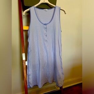 LAKE Maternity Pajamas, Sleeveless in French Blue Stripe